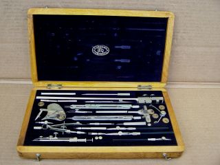 Rare E.  O.  Richter & Co Drafting Tool Instrument Compass Set With Dotted Line Pen