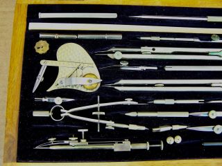 Rare E.  O.  Richter & CO Drafting Tool Instrument Compass Set with Dotted Line Pen 4