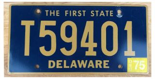 Delaware 1975 Trailer License Plate T59401