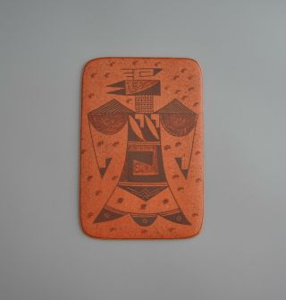 Vintage Hopi Indian Pottery Tile - Pueblo Bird - Aas ku Mana - Gwen Setalla 5