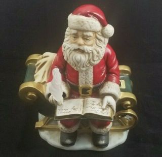 1986 Waco Melody In Motion Porcelain Santa Clause Musical - Rare