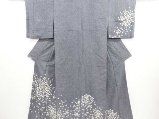 3613971: Japanese Kimono Vintage Houmongi / Gold & Silver Thread / Embroi