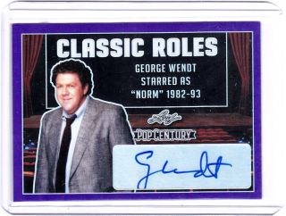 George Wendt 2019 Leaf Pop Century Classic Roles " Norm From Cheers " Auto 15/15