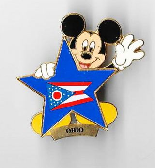 Ohio Oh Mickey Mouse Pin Disney Store 100 Years Of Dreams State Star Buckeye