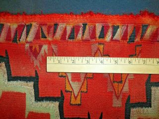 Old NAVAJO NAVAHO Germantown Rug/Weaving.  Tight.  Stepped Crosses. 7