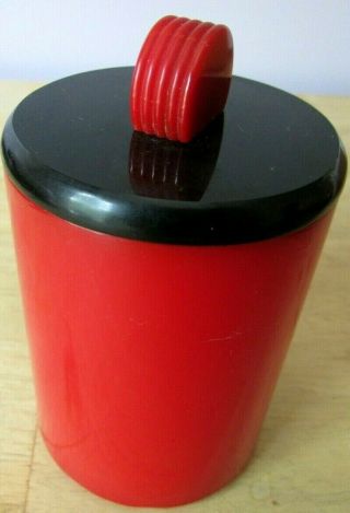 Bakelite Catalin Tall Round Box With Lid - Art Deco