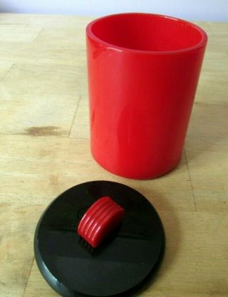 Bakelite Catalin Tall Round Box with Lid - Art Deco 4