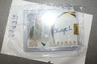 Lotr Lord Of The Rings Two Towers Christopher Lee Saruman Autograph Auto Card