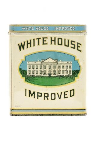 Rare 1920s " White House " Rectangular 50 Humidor Cigar Tin In