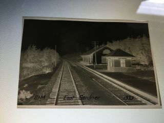 Vintage Film Negative Boston & Maine Railroad station East Gardner MA 2