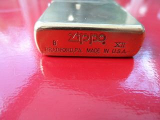 2 Vintage Zippo Lighters Brushed Chrome Finish and Solid Brass 3