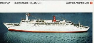 1968 German Atlantic Hanseatic Deck Plan & Photos - Nautiques Ships Worldwide