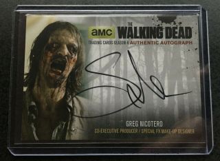 Greg Nicotero Autograph Card The Walking Dead Amc Cryptozoic Season 4 Walker