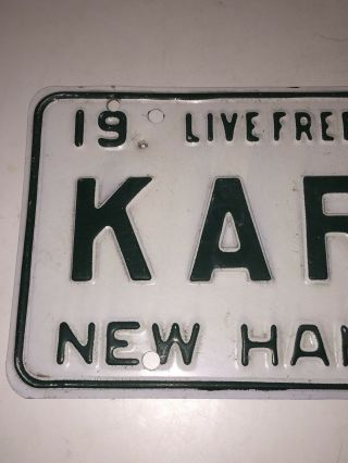 KARLA - Hampshire Vanity License Plate 1971 Personalized Tag Vintage Karl A 7