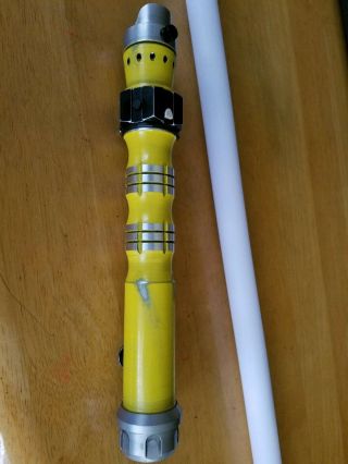 Genesis Custom Sabers - Weathered Yellow Creed Lightsaber W/ 32 " Pixel Blade
