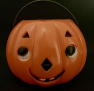 Vintage Halloween Plastic Kokomold? Jack O Lantern Halloween Candy Container 5