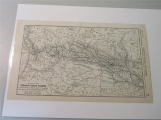 Vintage Map Of Canadian Pacific Railway From 1918