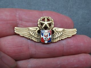 Dominican Republic N.  S.  Meyer Hallmarked 2 " Clutch Back Command Pilot Wings