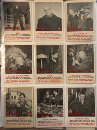 The Addams Family 1964 Donruss Complete Set Usa Trading Cards 66/66.  Filmways Tv