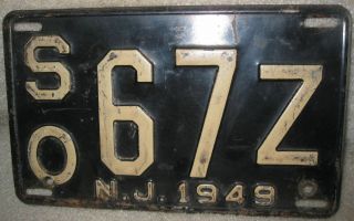 Vintage Antique 1949 Jersey License Plates - So67z Nj 1949