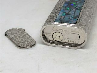 CARTIER Limited Edition Diamond 3 - Sides Opal Inlay Mosaic Etched Lighter Silver 11