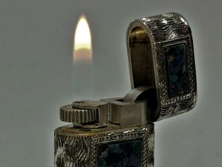 CARTIER Limited Edition Diamond 3 - Sides Opal Inlay Mosaic Etched Lighter Silver 2