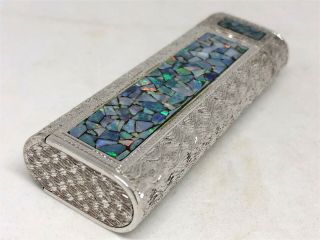 CARTIER Limited Edition Diamond 3 - Sides Opal Inlay Mosaic Etched Lighter Silver 4