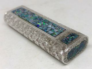 CARTIER Limited Edition Diamond 3 - Sides Opal Inlay Mosaic Etched Lighter Silver 5