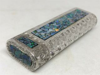 CARTIER Limited Edition Diamond 3 - Sides Opal Inlay Mosaic Etched Lighter Silver 6