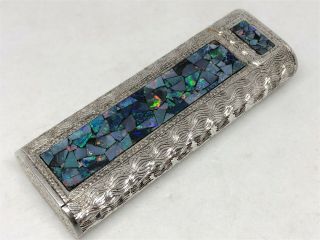 CARTIER Limited Edition Diamond 3 - Sides Opal Inlay Mosaic Etched Lighter Silver 7