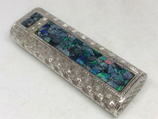CARTIER Limited Edition Diamond 3 - Sides Opal Inlay Mosaic Etched Lighter Silver 8