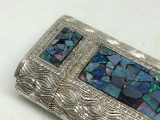 CARTIER Limited Edition Diamond 3 - Sides Opal Inlay Mosaic Etched Lighter Silver 9