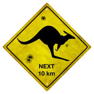 Kangaroo Australian Road Sign Kangaroo Souvenir Sign