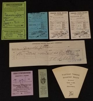 1950 - Canadian Pacific Railway - Ticket,  Receipt,  Water Cup - (8)