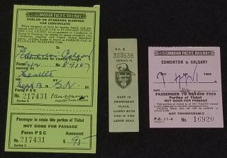 1950 - CANADIAN PACIFIC RAILWAY - TICKET,  RECEIPT,  WATER CUP - (8) 4