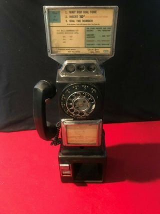 Vintage Automatic Electric Company 3 Slot Coin Payphone Telephone Parts/repair/