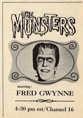 1970 Tv Ad The Munsters Fred Gwynne Yvonne Decarlo Herman & Lily Pat Priest