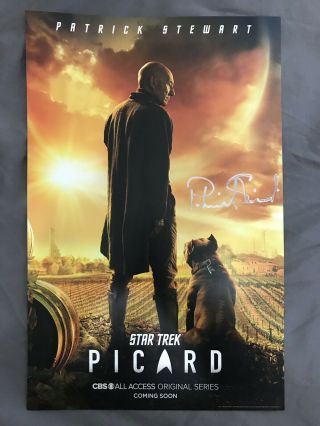 2019 Sdcc Cbs Picard Star Trek Signed Patrick Stewart Silver Sig Poster