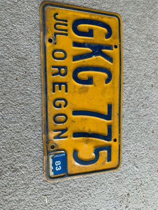 Oregon License Plate 83 Sticker