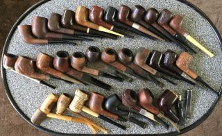 Vintage Estate Over 30 Pipes For Repair/rehab/practice—need Some Tlc