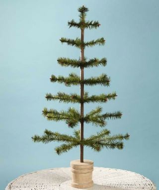 Bethany Lowe Design Feather Tree In Olive Wood Bucket 30 Inches
