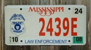 Mississippi " Law Enforcement " License Plate
