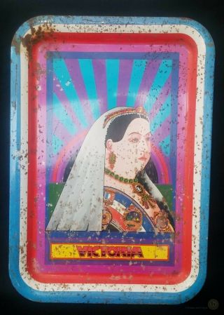 Rare Vtg Polypops Queen Victoria 1960s Metal Tray | Delivery Uk