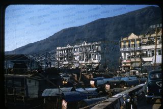 (003) Vintage 1950s 35mm Slide Photo - Hong Kong - Street Scene