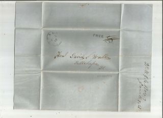 1851 Stampless Folded Letter,  Ocala,  Fl,  To.  David Walker,  Future Gov. ,  Ref: La