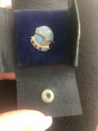 Grumman 20 Years Service Award Pin Enamel Diamond Sapphires Box