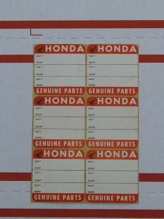 Vintage 1960s Honda Motorcycle Sixx Honda Parts Stickers