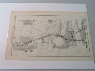 Vintage Map Of Hudson & Manhattan Rr Co.  Map Of Systems From 1914