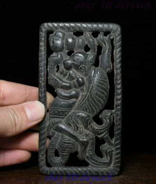 Collect China Folk Bronze Wu Song Fights Tiger Exorcise Talisman Amulet Pendant