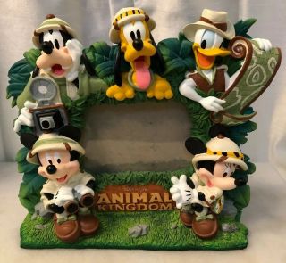 Disney Animal Kingdom Safari Picture Frame Mickey Donald Minnie Goofy Pluto